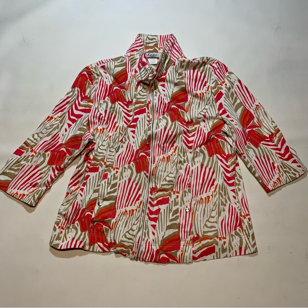 Links Women's 1X XL Jacket Full Zip 5291 AOL Animal print
